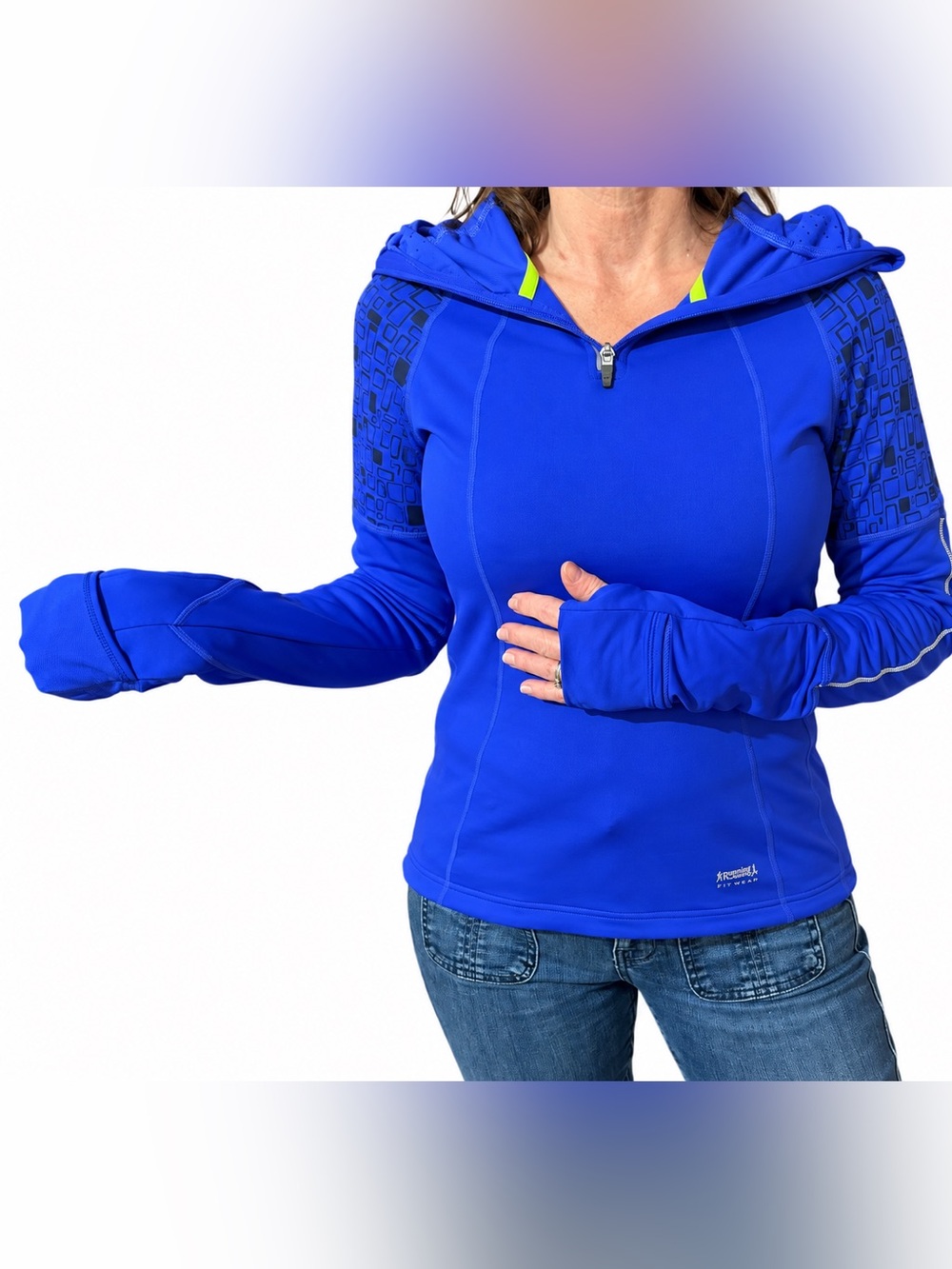 Running Room Fitwear Women's Cobalt Blue Hooded Performance Pullover